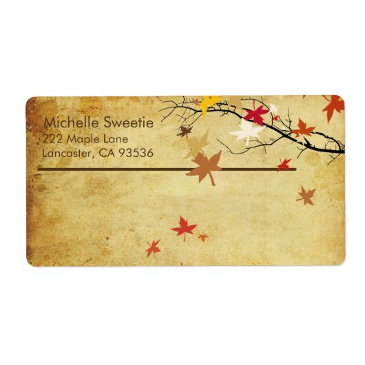 Étiquette Branche de l'érable PixDezines (Devant)