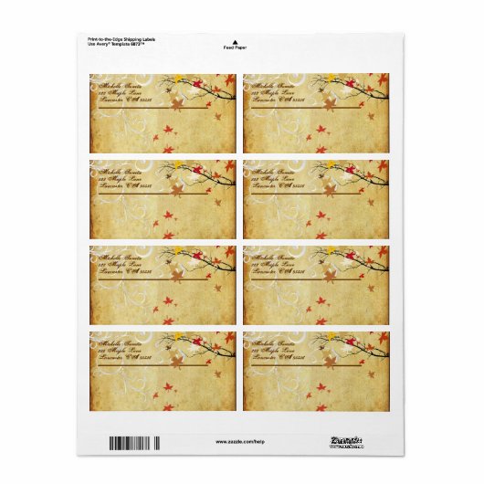 Étiquette Branche de l'érable PixDezines (Feuille entière)