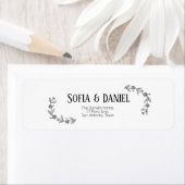 Étiquette Branche de Marguerite Noir & Blanc (En situation)
