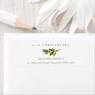 Étiquette Branche de pin minimal Toute année Anniversaire Ad