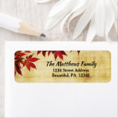 Étiquette Branche des beaux Feuilles d'érable rouge japonais (En situation)