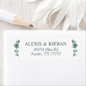 Étiquette Branche d'eucalyptus minimale moderne simple (En situation)