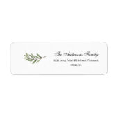 Étiquette Branche d'olive | Élégant Minimaliste (Devant)