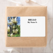 Étiquette Branches blanches de Magnolia (En situation)