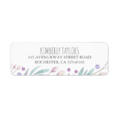 Étiquette branches d'aquarelle et bois de baies (Devant)