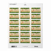 Étiquette Branches d'arbre de Noël, Chapeau de Père Noël, Gl (Feuille entière)