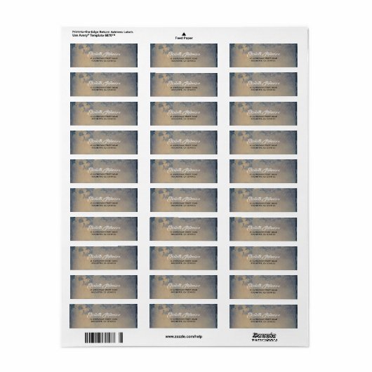 Étiquette Branches d'arbre rustique Nuit d'été (Feuille entière)