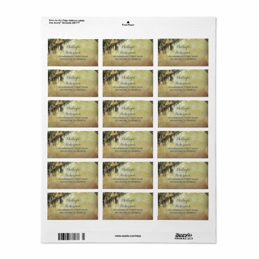 Étiquette Branches de l'arbre de Mossy (Feuille entière)