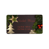 Étiquette Branches de l'arbre de Noël, Arbre d'or, Étoile (Devant)