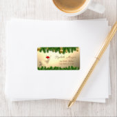 Étiquette Branches de l'arbre de Noël, Chat de Père Noël (En situation)