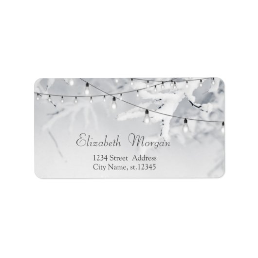 Étiquette Branches de mariage enneigées en hiver (Devant)