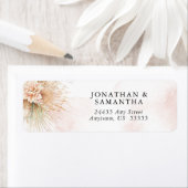 Étiquette Branches de paume séchées Blush Adresse de retour (En situation)