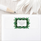 Étiquette Branches de pin d'hiver Mariage (En situation)