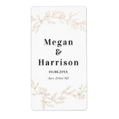 Étiquette Branches d'or Design Mariage (Devant)