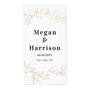 Étiquette Branches d'or Design Mariage