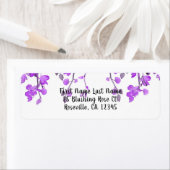 Étiquette Branches d'orchidées pourpres de printemps Mariage (En situation)