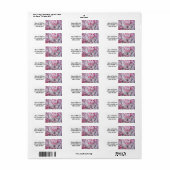 Étiquette Branches et fleurs d'un cerisier (Feuille entière)