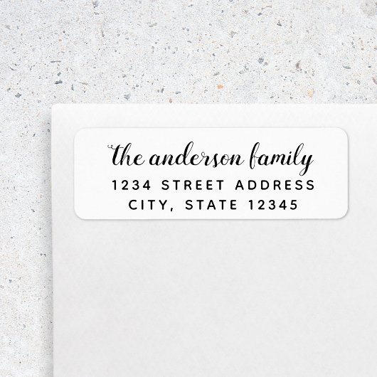 Étiquette Brascript Nom de famille Adresse de retour