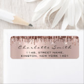 Étiquette Bridal Drips Rose RSVP  Return Address Sweet 16th (En situation)