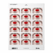 Étiquette Bridal RSVP Kiss Rose Red Lips DripsGlitter Makeup (Feuille entière)