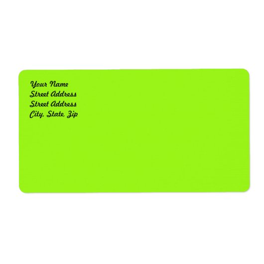 Étiquette Bright Chartreuse Green Shipping Label (Devant)