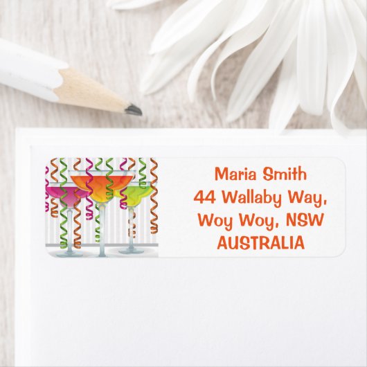 Étiquette Bright cocktail et ruban (En situation)