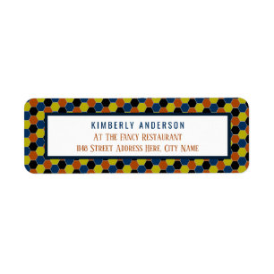 Étiquette Bright Geometric Pattern, Modern Birthday Party