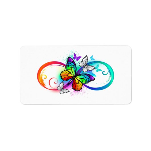 Étiquette Bright infinity with rainbow butterfly (Devant)