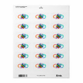 Étiquette Bright infinity with rainbow butterfly (Feuille entière)