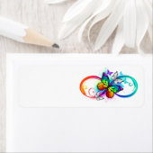 Étiquette Bright infinity with rainbow butterfly (En situation)