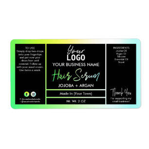 Étiquette Bright Neon Holographique Green Hair Serre Étiquet