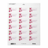 Étiquette Bright Pink Rose Wedding Address Labels (Feuille entière)