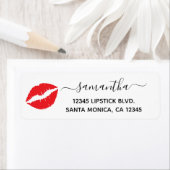 Étiquette Bright Red Lipstick (En situation)