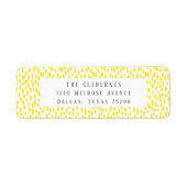 Étiquette Bright Yellow Dashing Adresse de retour (Devant)