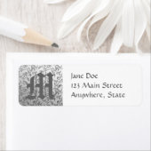 Étiquette Brocade argentée élégante (En situation)