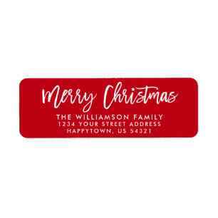 Étiquette Brochure moderne Script Star Joyeux Noël Famille