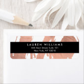 Étiquette Brochures Abstraites Rose or sur blanc (En situation)