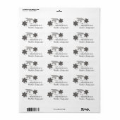 Étiquette Broderie de croix de couleur personnalisée (Feuille entière)