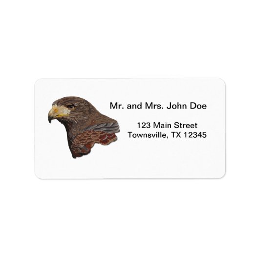 Étiquette Broderie Harris Hawk Faux (Devant)