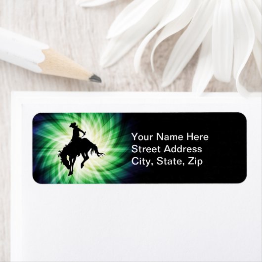 Étiquette Bronco ; Rodéo ; Cool (En situation)