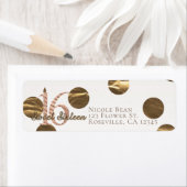 Étiquette Bronze Rose Pois Gold Sweet 16 Anniversaire (En situation)