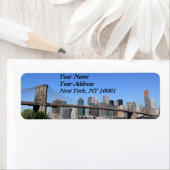 Étiquette Brooklyn Bridge et Manhattan Skyline (En situation)
