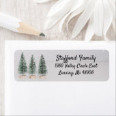 Étiquette Brosse à bouteille, flocons de neige, adresse mini (En situation)