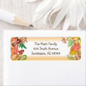 Étiquette Brosse de feuillage d'automne pour Thanksgiving (En situation)