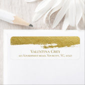 Étiquette Brosse de feuille d'or trait élégant adresse de re (En situation)