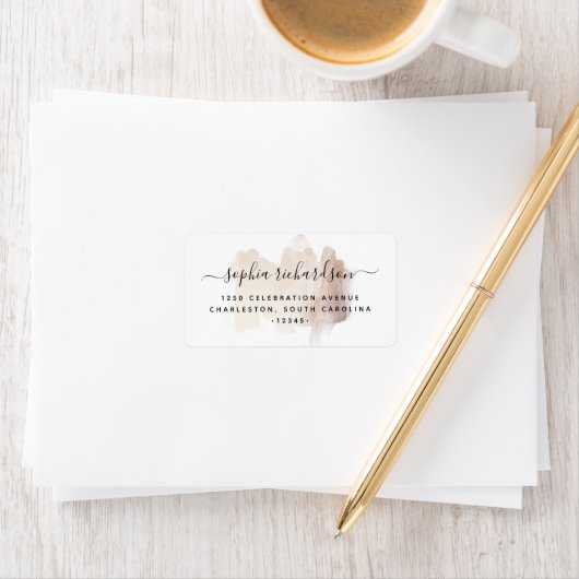 Étiquette Brouillon Chic | Faux Rose Gold en blanc (En situation)