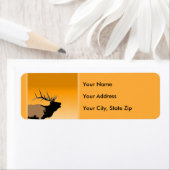 Étiquette Brouillonnant Bull Elk au coucher du soleil Art or (En situation)