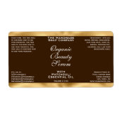 Étiquette Brown and Gold Cosmetics Dropper Bottle Label (Devant)
