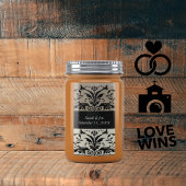 Étiquette Brown Bumble Bee Damask Enregistrer la date