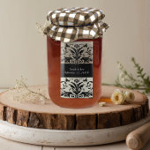 Étiquette Brown Bumble Bee Damask Enregistrer la date